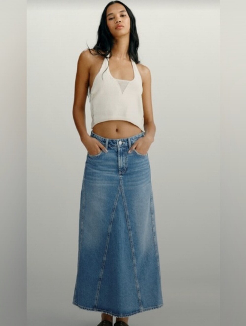 ZARA Maxi Denim Skirt